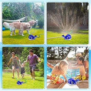 Kiztoys Water Sprinkler for Kids, Blue Whale Spray Water Toy with 6 Wiggle Tubes for Toddlers at Backyard & Garden Kids Sprinkler Toy in Summer