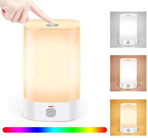 Led Bedside Lamp, Cordless Bedside Touch Lamp with No Flicker Led & Dimmable Warm Whites & Vibrant RGB Colors & Memory Function, As Rechargeable Nursery Light & Outdoor Mood Light