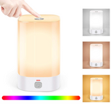 Led Bedside Lamp, Cordless Bedside Touch Lamp with No Flicker Led & Dimmable Warm Whites & Vibrant RGB Colors & Memory Function, As Rechargeable Nursery Light & Outdoor Mood Light