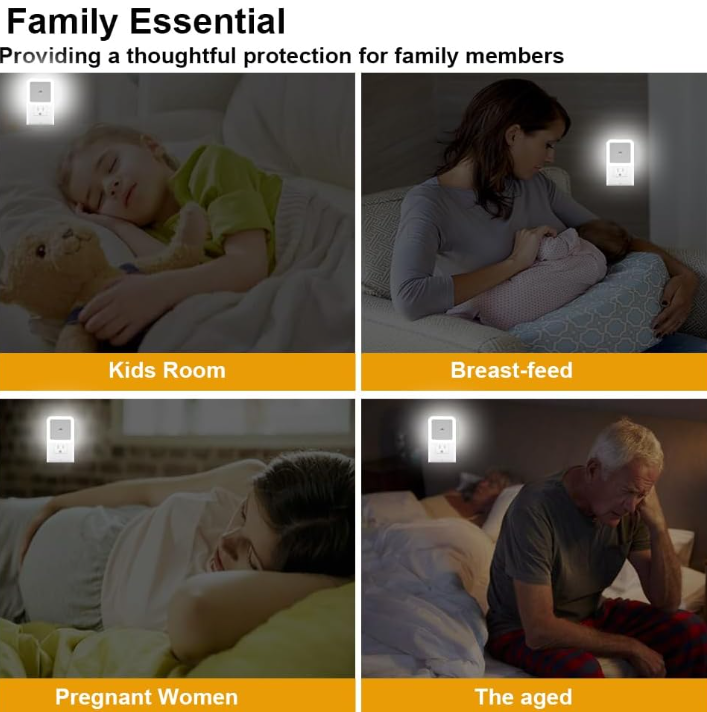 Night Lights Plug into Wall 4-Pack,LED Night Light Lamp with Smart Sensor Dusk to Dawn Sensor,Bright Nightlight