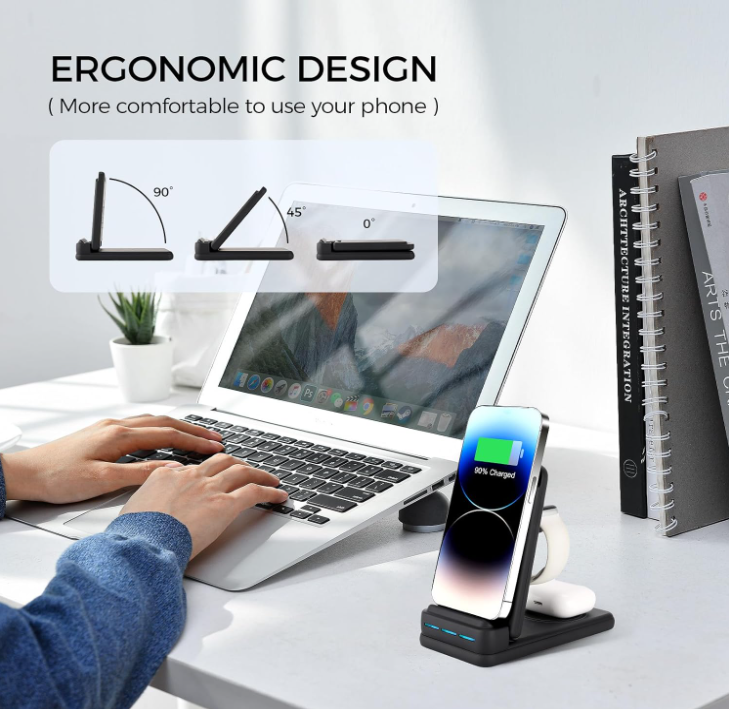 3 in 1 Wireless Charging Station for Multiple Devices Apple,Wireless Charger for Travel,Wireless Charging Stand