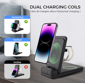 3 in 1 Wireless Charging Station for Multiple Devices Apple,Wireless Charger for Travel,Wireless Charging Stand