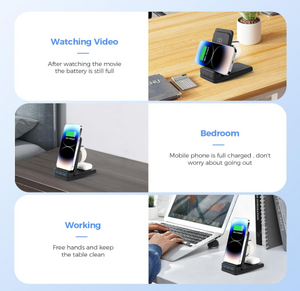 3 in 1 Wireless Charging Station for Multiple Devices Apple,Wireless Charger for Travel,Wireless Charging Stand